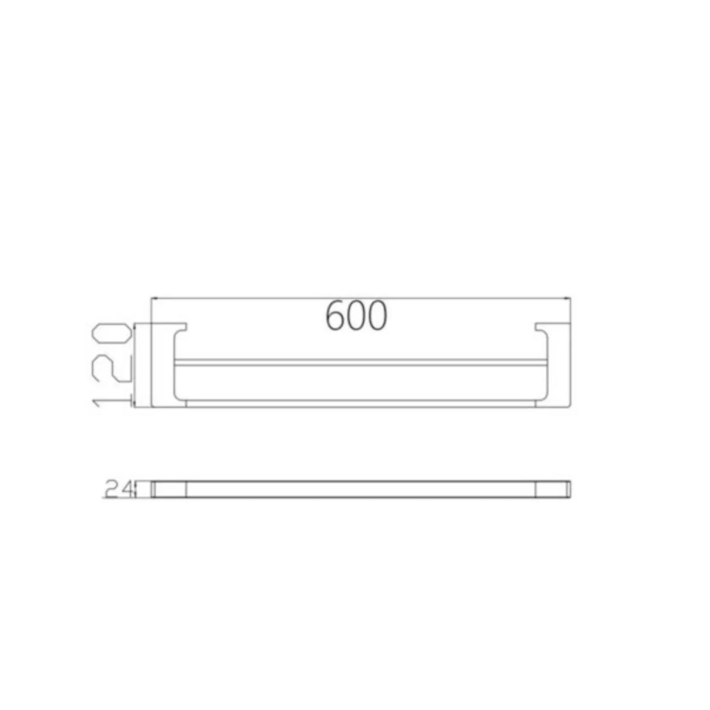 Pearl Double Towel Rail 600mm Matte Black