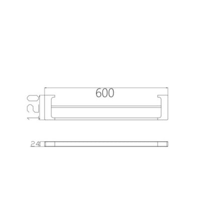 Pearl Double Towel Rail 600mm Matte Black