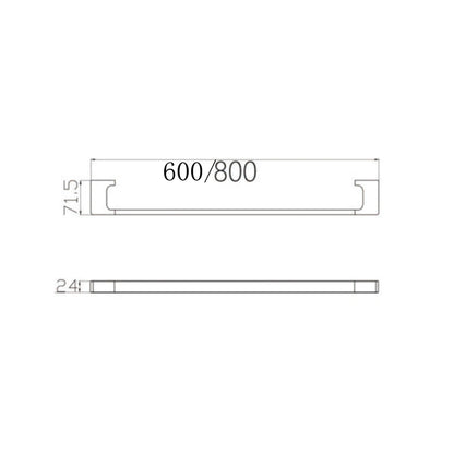 Pearl Single Towel Rail 800mm Matte Black