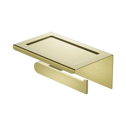 Bianca Toilet Roll Holder With Phone Holder Brushed Gold