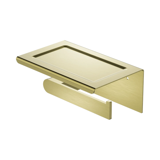 Bianca Toilet Roll Holder With Phone Holder Brushed Gold