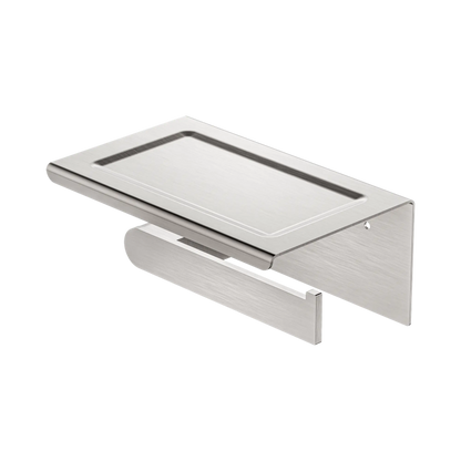 Bianca Toilet Roll Holder With Phone Holder Brushed Nickel