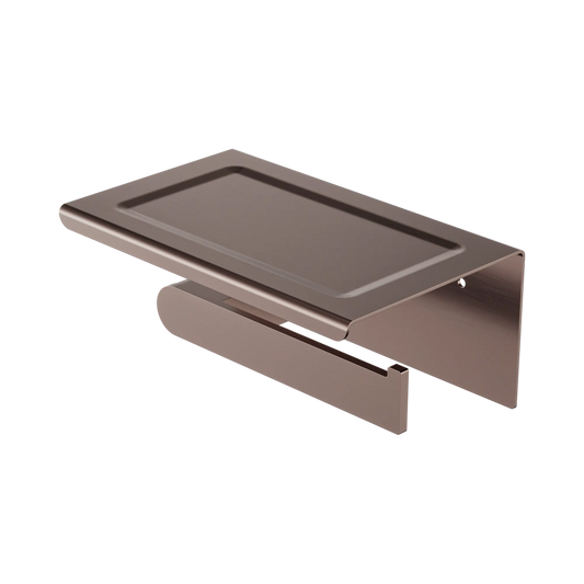 Bianca Toilet Roll Holder With Phone Holder Brushed Bronze
