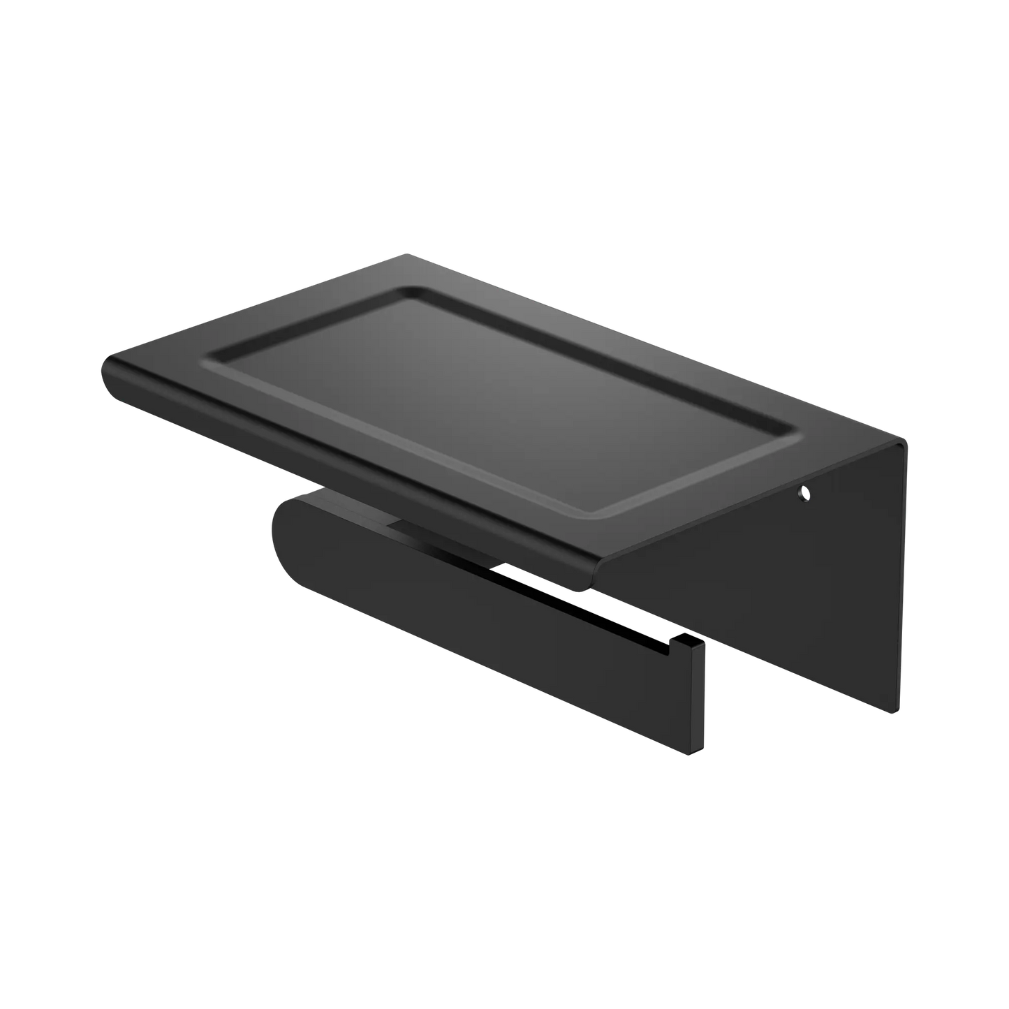 Bianca Toilet Roll Holder With Phone Holder Matte Black