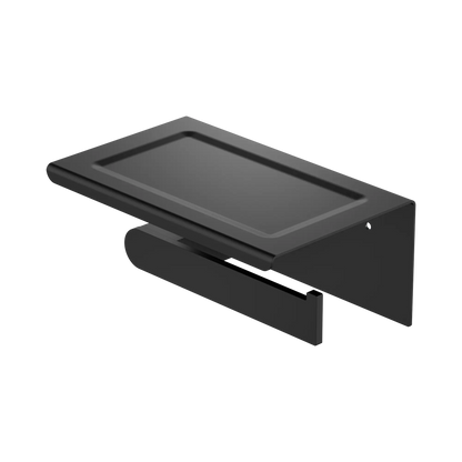 Bianca Toilet Roll Holder With Phone Holder Matte Black
