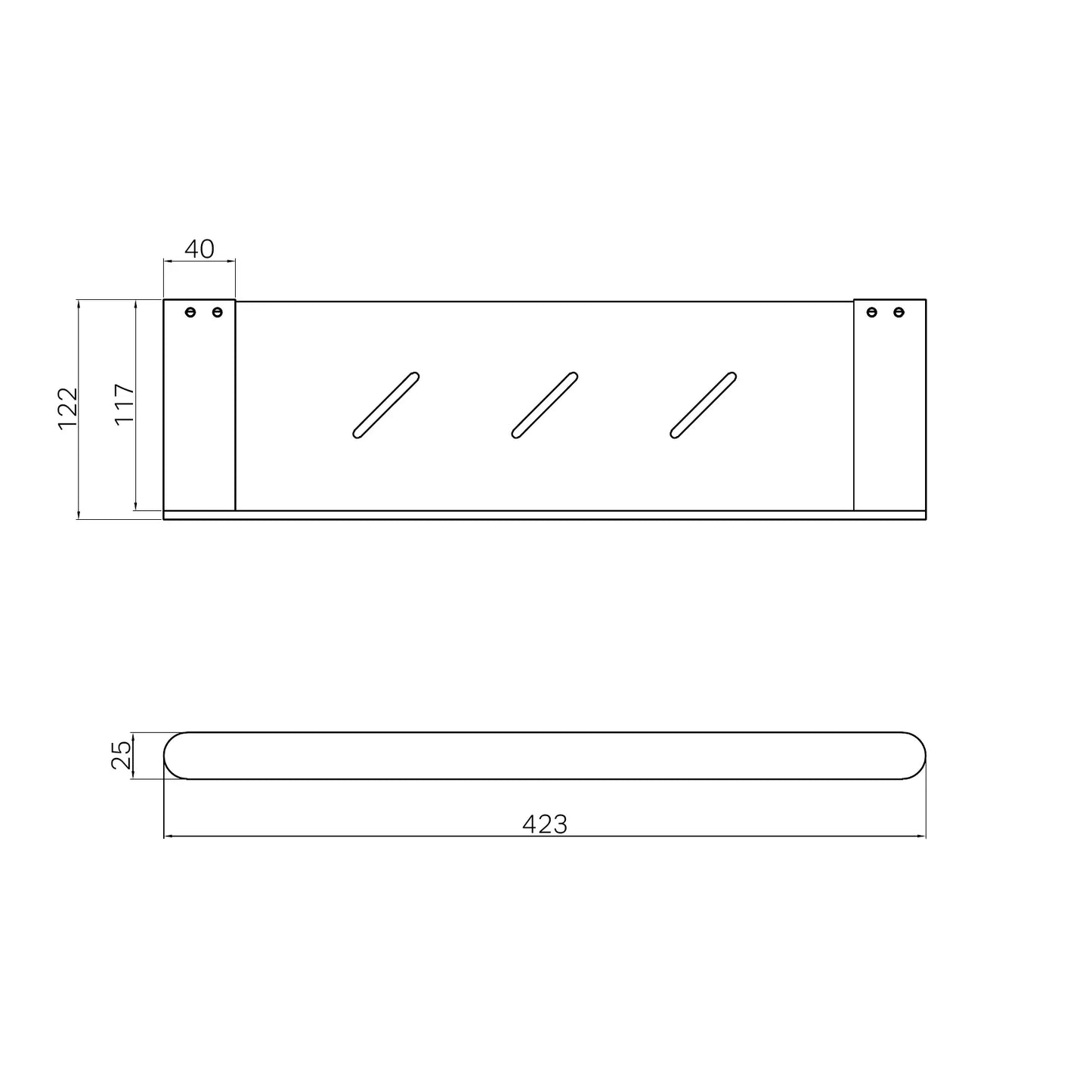Bianca Metal Shower Shelf Matte Black