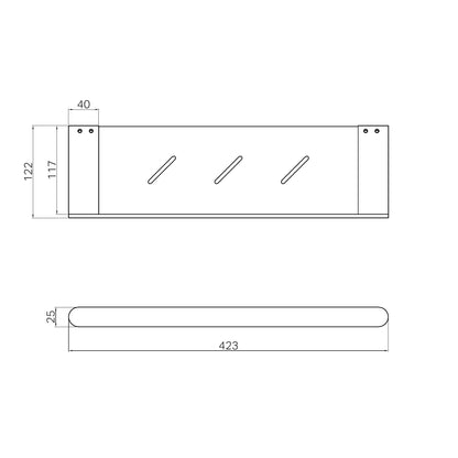 Bianca Metal Shower Shelf Matte Black