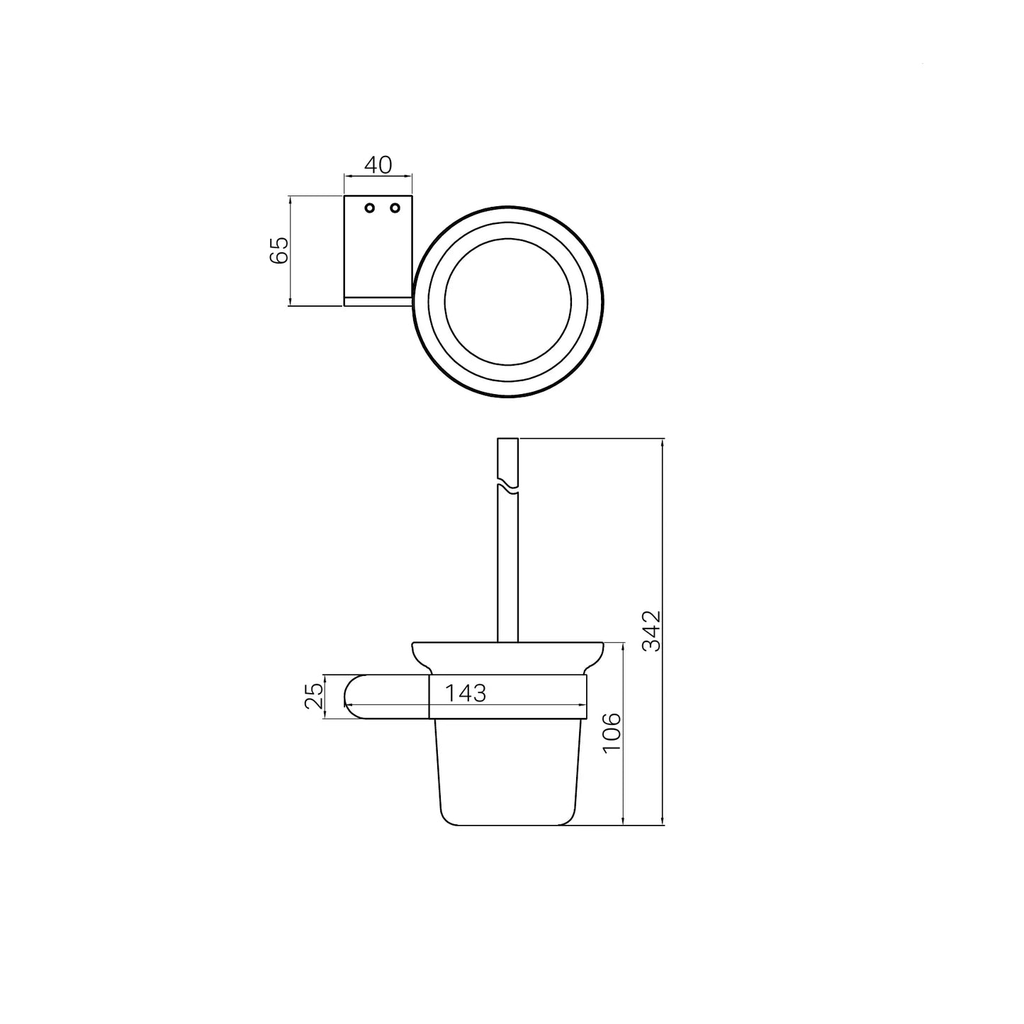 Bianca Toilet Brush Holder Gun Metal