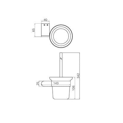 Bianca Toilet Brush Holder Gun Metal
