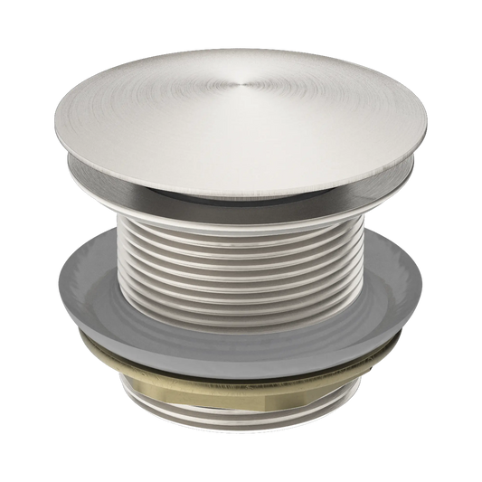 40mm Bath Pop-Up Plug With Removable Waste No Overflow Brushed Nickel