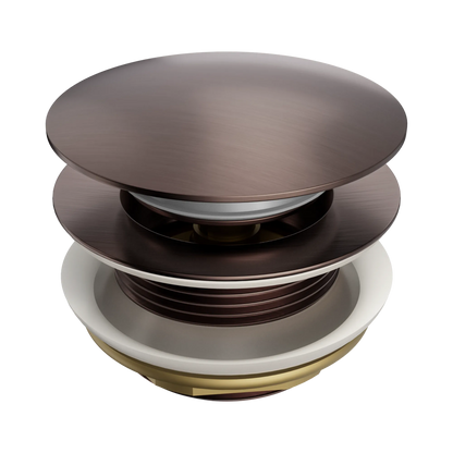 Short Pop Up Bath Waste 40mm Brushed Bronze