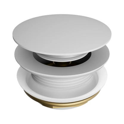 Short Pop Up Bath Waste 40mm Matte White