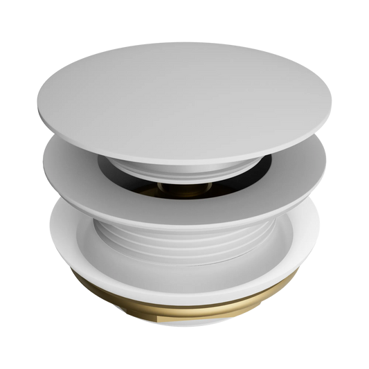 Short Pop Up Bath Waste 40mm Matte White