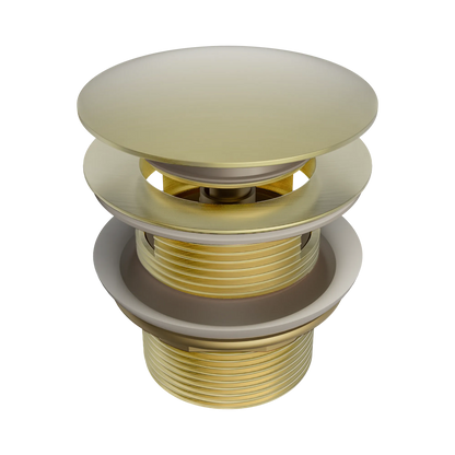 Pop Up Bath Waste 40mm With Overflow Brushed Gold