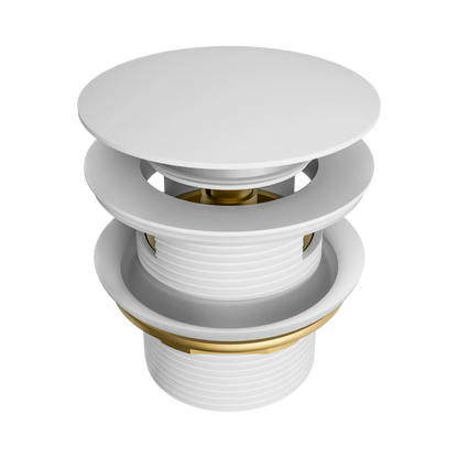 Pop Up Bath Waste 40mm With Overflow Matte White