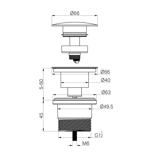 Project Pop Up Waste Gun Metal