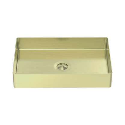 Opal Rectangle Stainless Steel Basin Brushed Gold