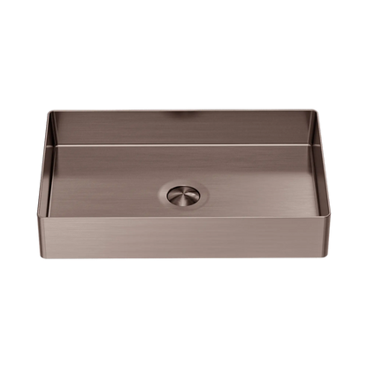 Opal Rectangle Stainless Steel Basin Brushed Bronze