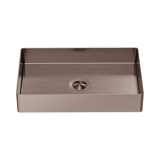 Opal Rectangle Stainless Steel Basin Brushed Bronze