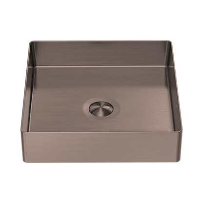 Opal Square 400mm Stainless Steel Basin Brushed Bronze