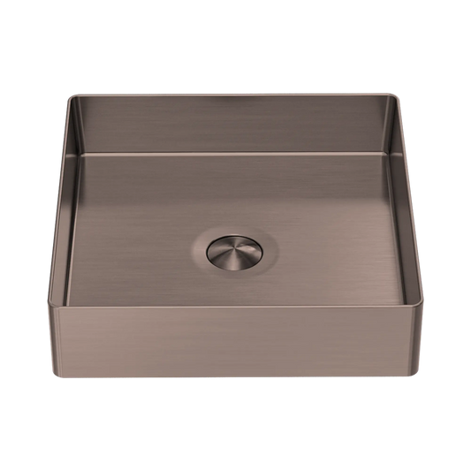 Opal Square 400mm Stainless Steel Basin Brushed Bronze