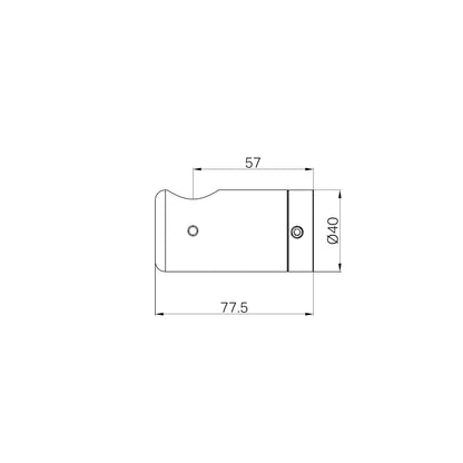 Left Bracket Set For Mecca Care 25mm Toilet Roll Rail Brushed Gold