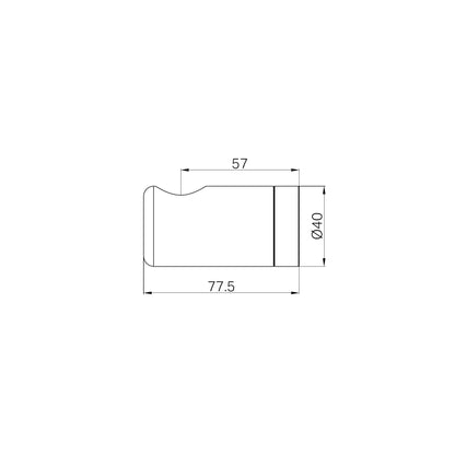 Right Bracket Set For Mecca Care 25mm Toilet Roll Rail Matte Black