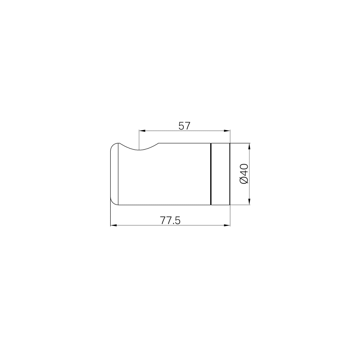 Right Bracket Set For Mecca Care 25mm Toilet Roll Rail Brushed Gold