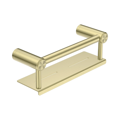 Mecca Care 25mm Grab Rail With Shelf 300mm Brushed Gold