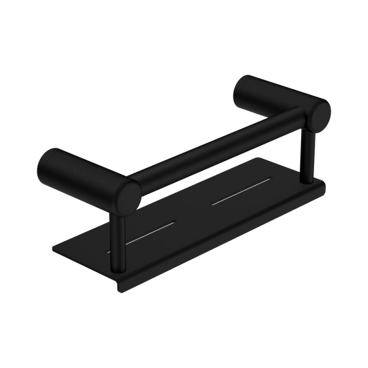Mecca Care 25mm Grab Rail With Shelf 300mm Matte Black