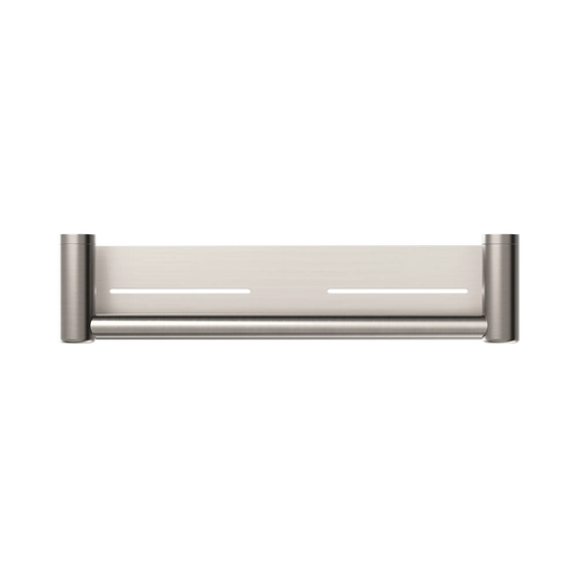 Mecca Care 25mm Grab Rail With Shelf 450mm Brushed Nickel