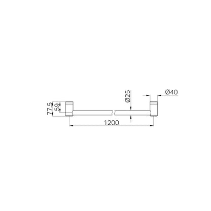 Mecca Care 25mm Grab Rail 1200mm Chrome