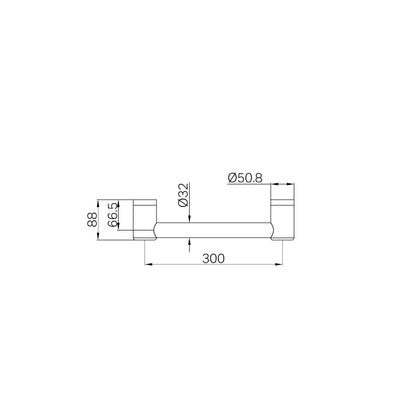Mecca Care 32mm Grab Rail 300mm Chrome