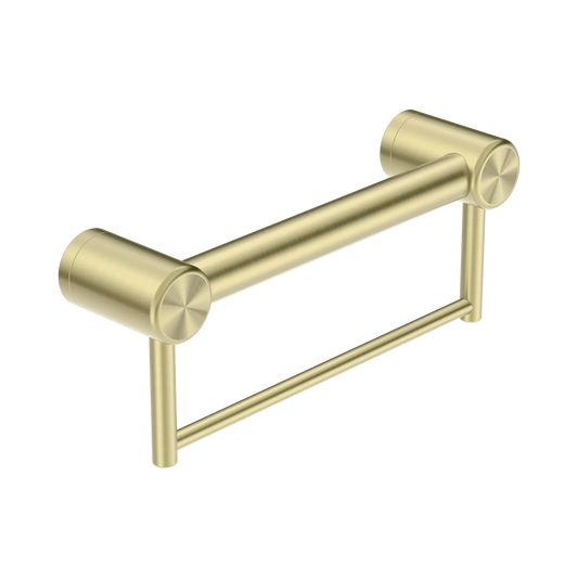 Mecca Care 32mm Grab Rail With Towel Holder 300mm Brushed Gold