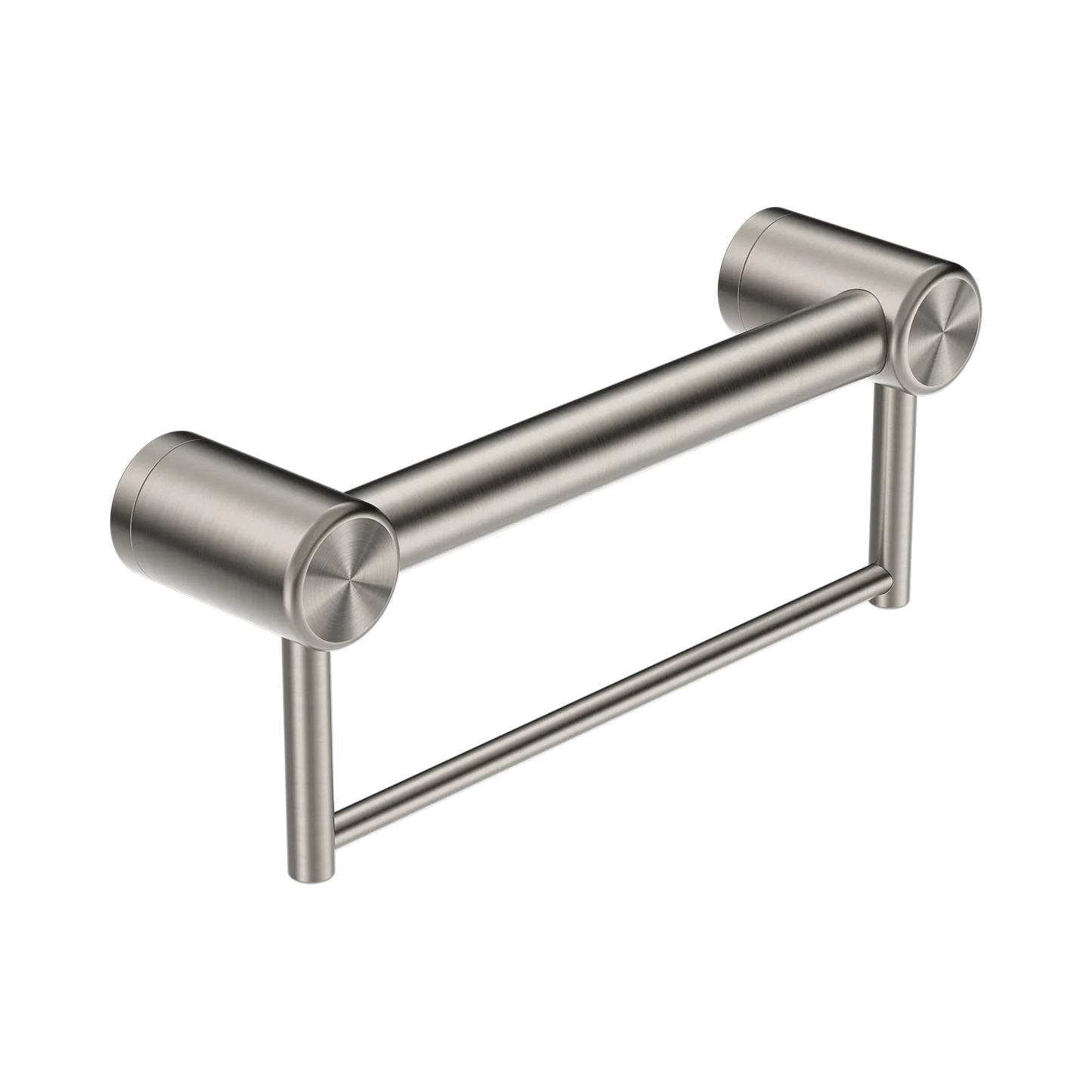 Mecca Care 32mm Grab Rail With Towel Holder 300mm Brushed Nickel