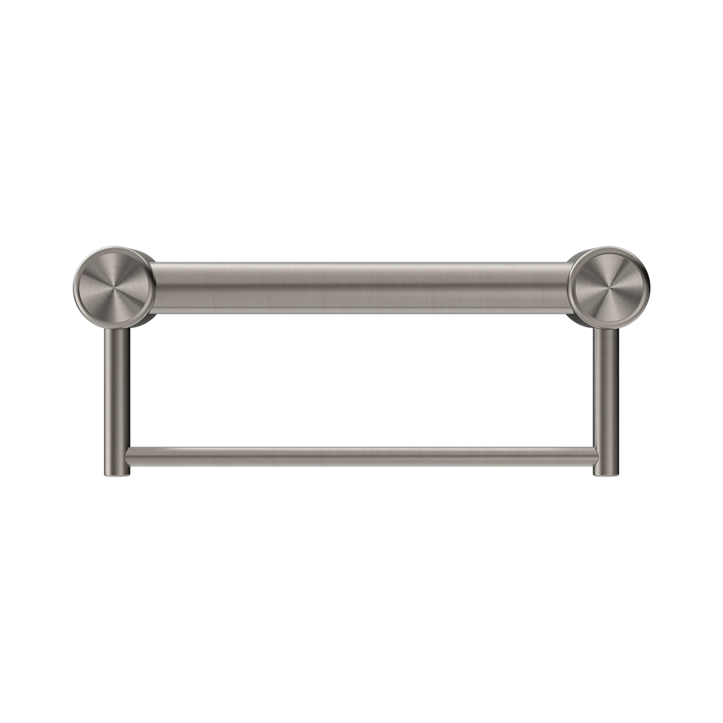 Mecca Care 32mm Grab Rail With Towel Holder 300mm Brushed Nickel