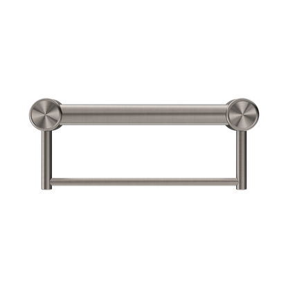 Mecca Care 32mm Grab Rail With Towel Holder 300mm Brushed Nickel