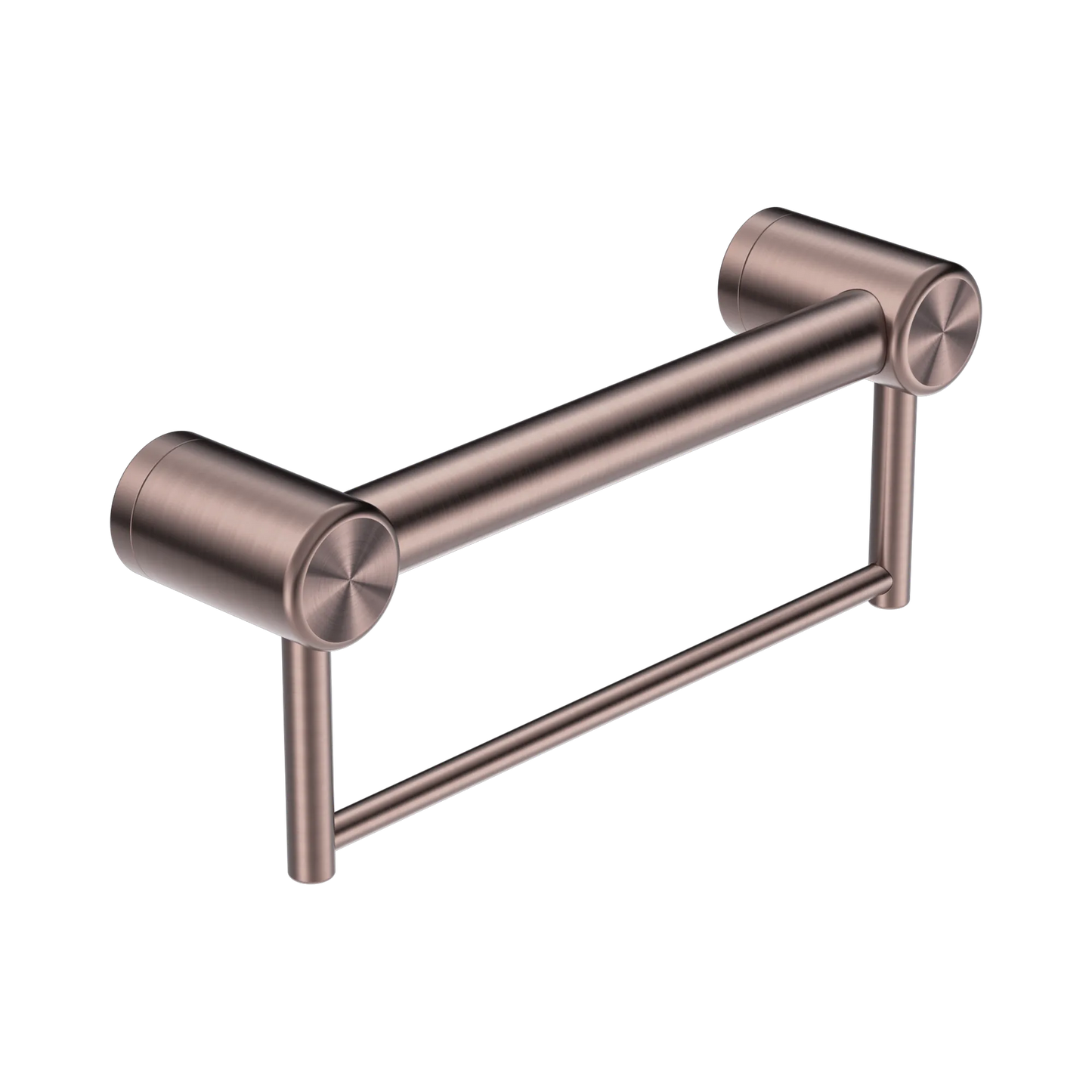 Mecca Care 32mm Grab Rail With Towel Holder 300mm Brushed Bronze