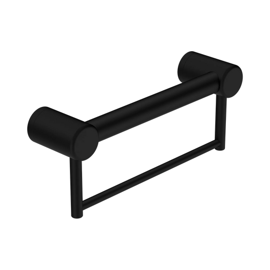 Mecca Care 32mm Grab Rail With Towel Holder 300mm Matte Black