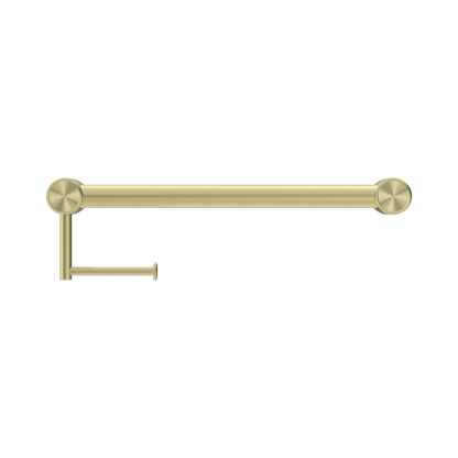 Mecca Care 32mm Grab Rail With Toilet Roll Holder 450mm Brushed Gold