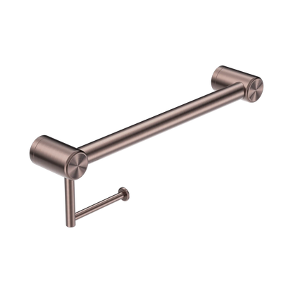 Mecca Care 32mm Grab Rail With Toilet Roll Holder 450mm Brushed Bronze