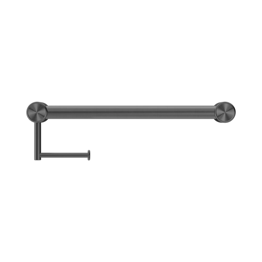 Mecca Care 32mm Grab Rail With Toilet Roll Holder 450mm Gun Metal