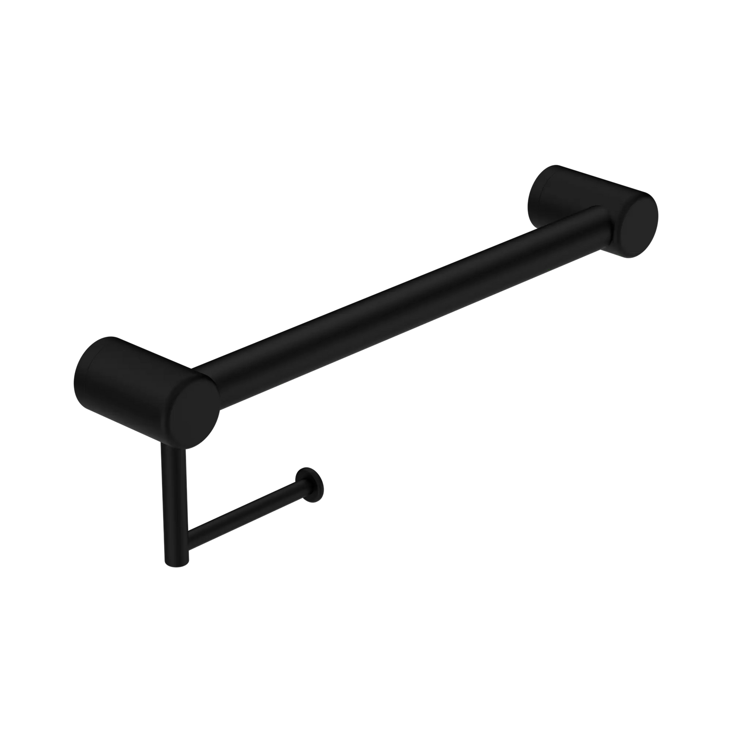 Mecca Care 32mm Grab Rail With Toilet Roll Holder 450mm Matte Black