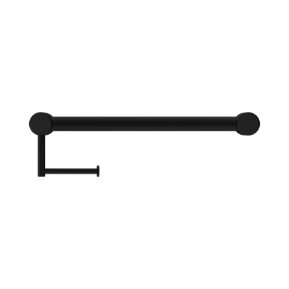 Mecca Care 32mm Grab Rail With Toilet Roll Holder 450mm Matte Black