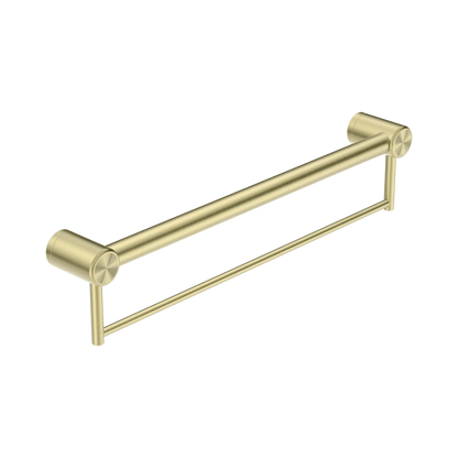 Mecca Care 32mm Grab Rail With Towel Holder 600mm Brushed Gold