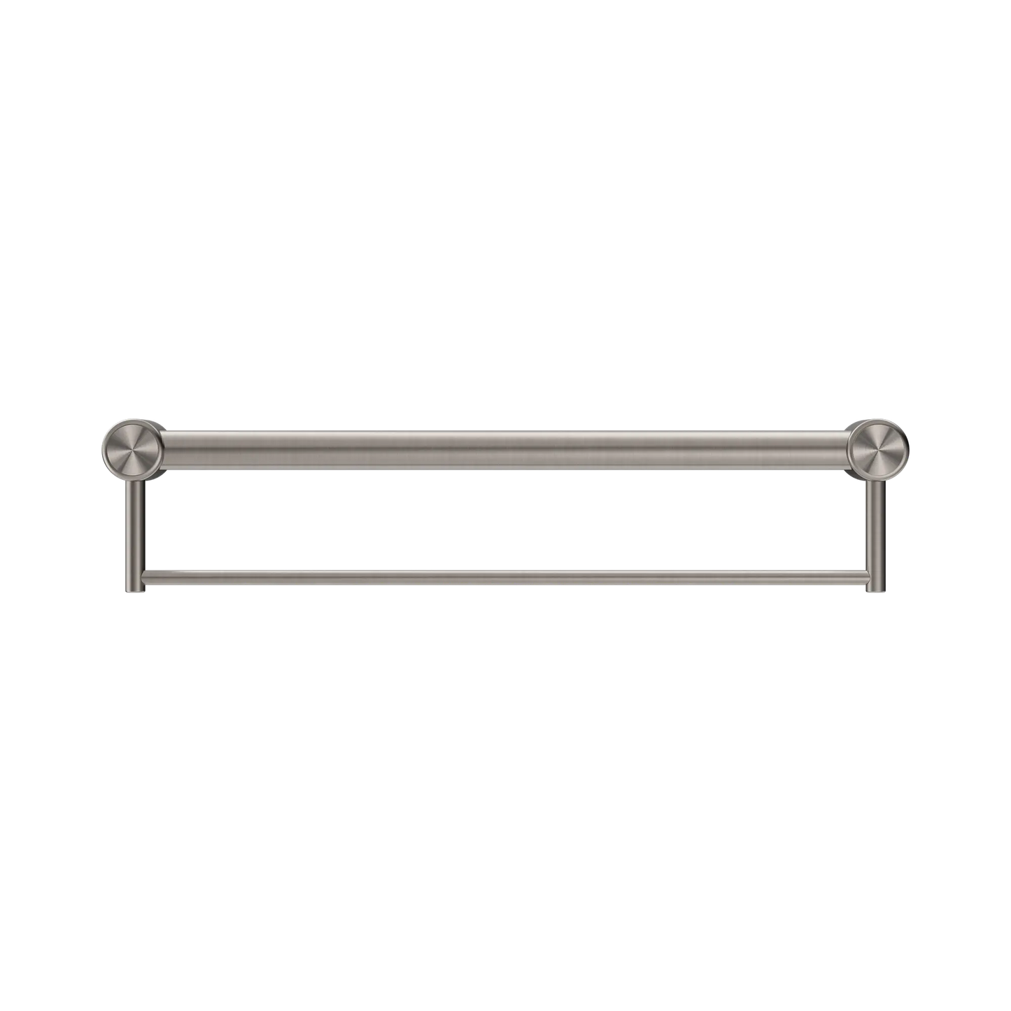 Mecca Care 32mm Grab Rail With Towel Holder 600mm Brushed Nickel