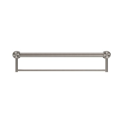 Mecca Care 32mm Grab Rail With Towel Holder 600mm Brushed Nickel