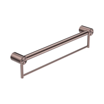 Mecca Care 32mm Grab Rail With Towel Holder 600mm Brushed Bronze