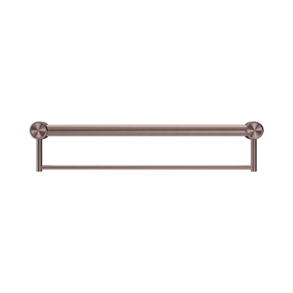 Mecca Care 32mm Grab Rail With Towel Holder 600mm Brushed Bronze