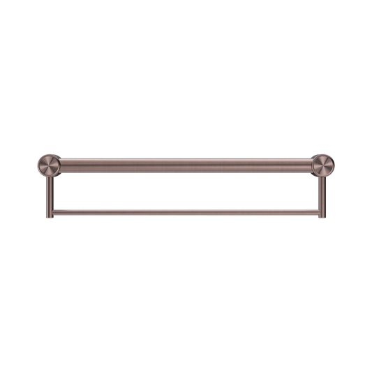 Mecca Care 32mm Grab Rail With Towel Holder 600mm Brushed Bronze